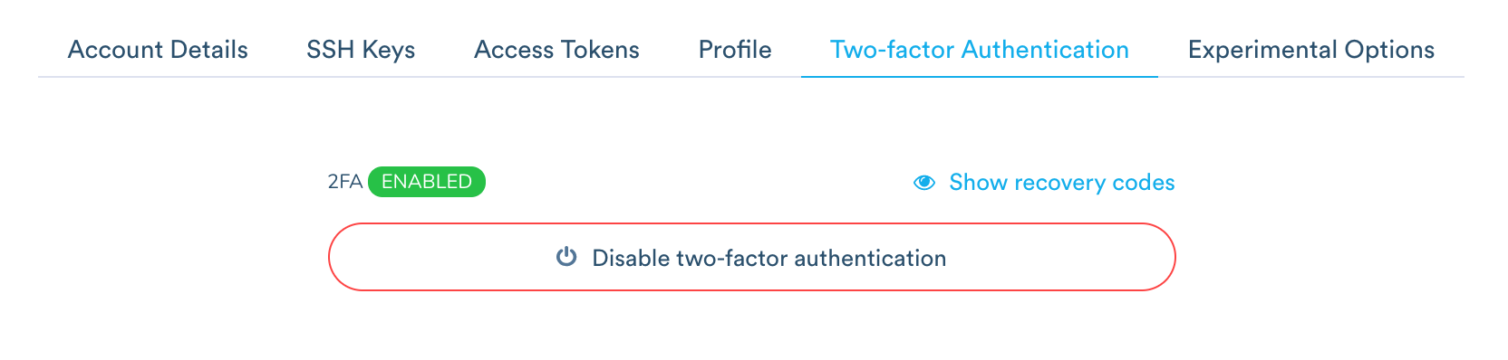Two-factor authentication recovery codes