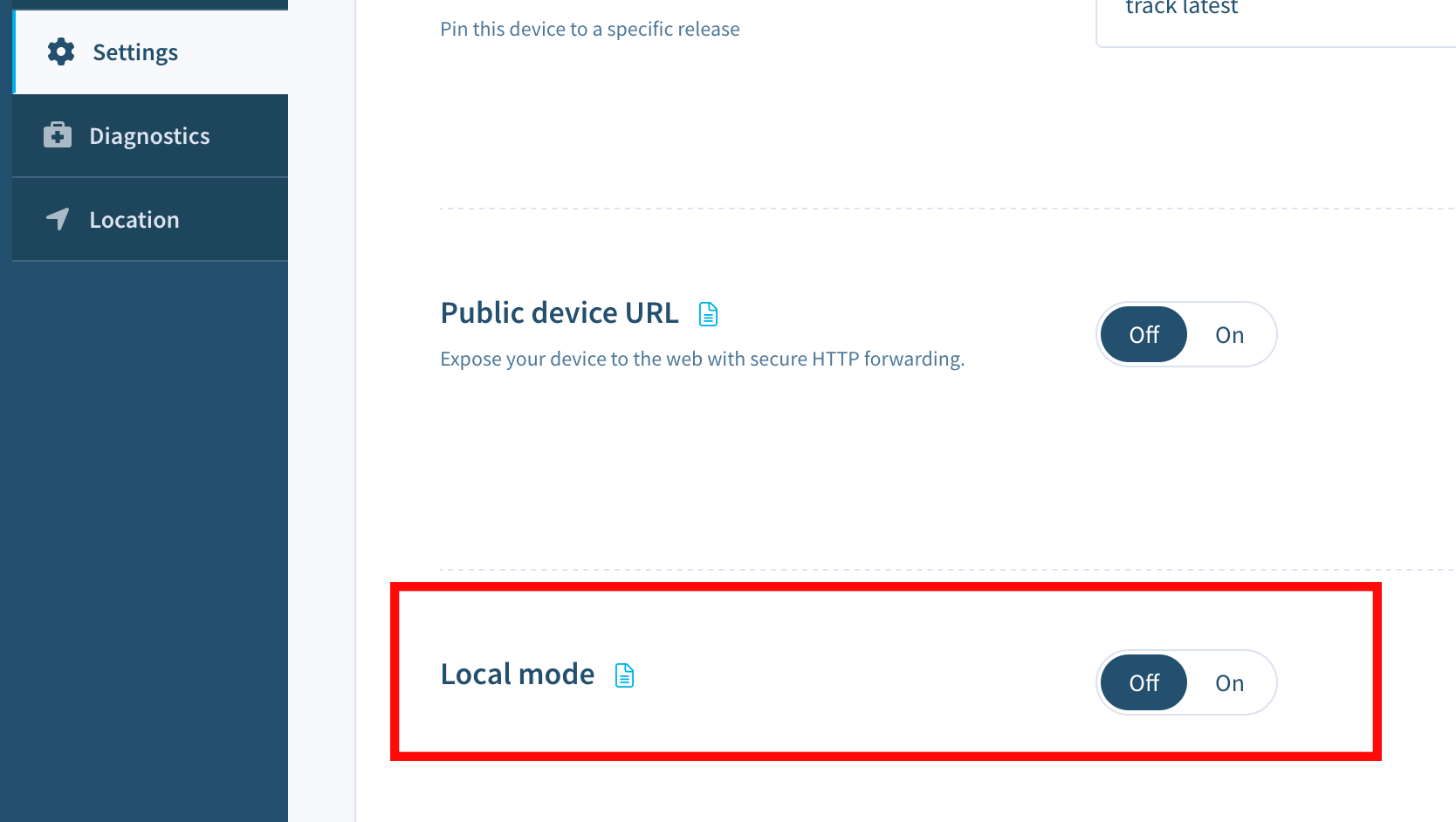 Enable Local Mode